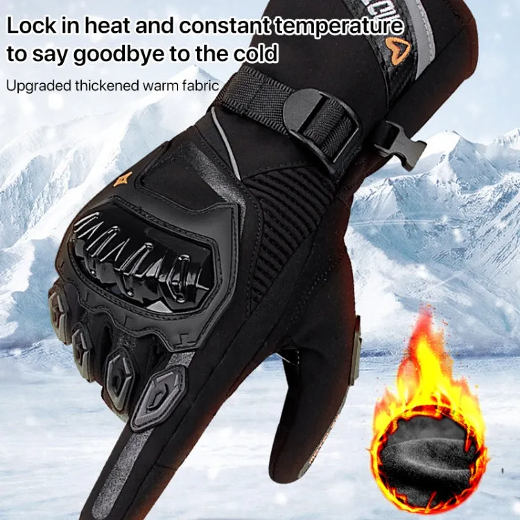 1-Pair MOTOLSG Motorcycle Riding Waterproof Winter Warm Gloves, Size:XL(Black Blue)