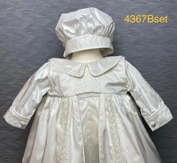 4367B Boys Christening Romper and Cape Set