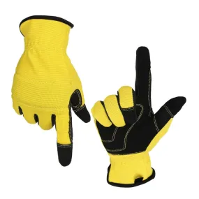 A9015 Gardening Work Touch Screen Stretch Breathable Labor Machinery Protection Gloves(XL Yellow)