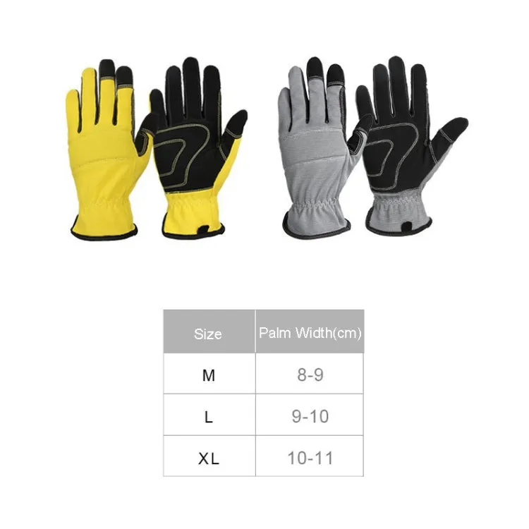 A9015 Gardening Work Touch Screen Stretch Breathable Labor Machinery Protection Gloves(XL Yellow)