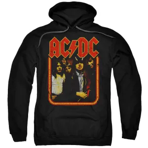 AC/DC Group Distressed Mens Hoodie Black