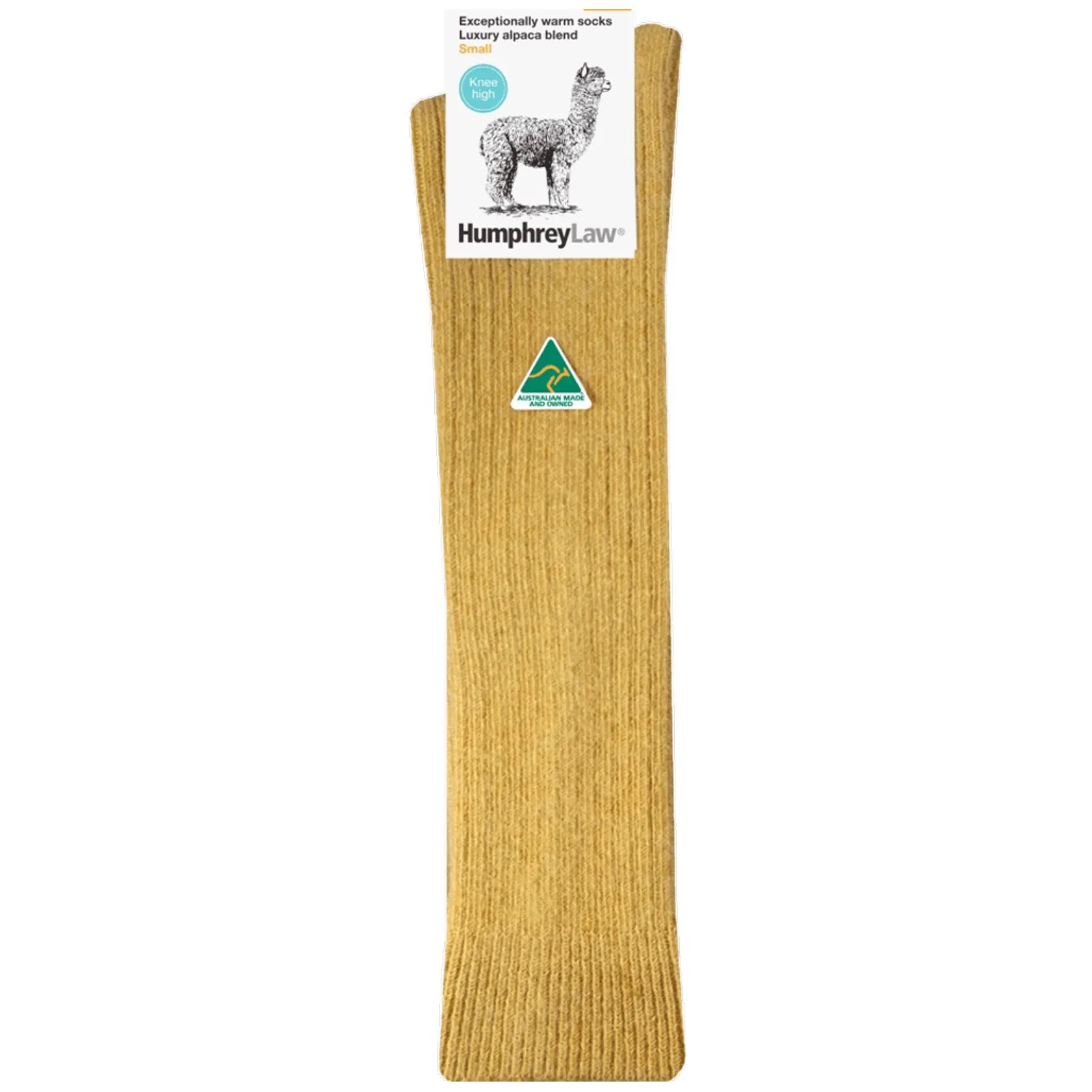 Alpaca Wool Knee High Sock in Mustard - Aussie Made