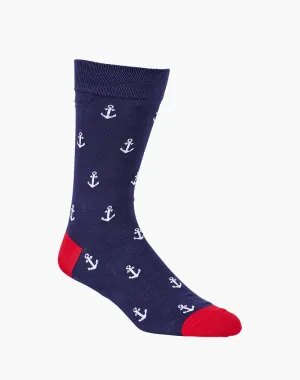 Anchors Men's Bamboo Crew Socks