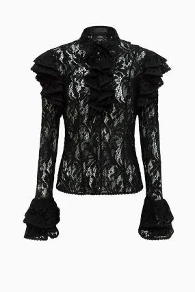 Anna Lace Blouse - Ebony