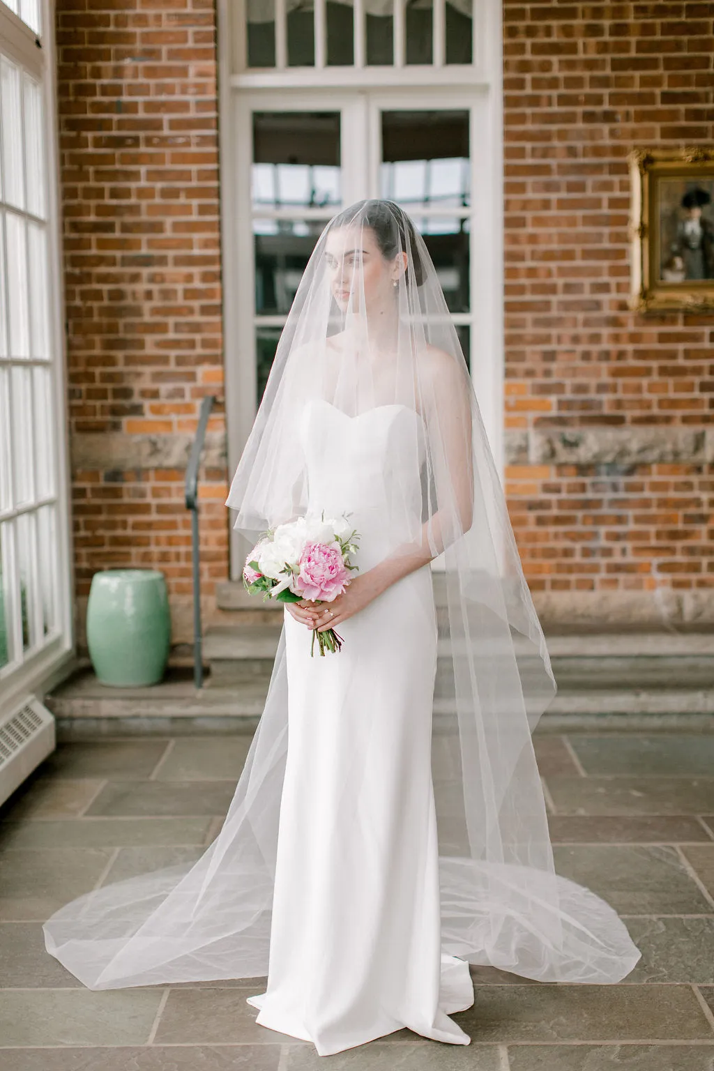 ARIA | Sheer Wedding Veil with Blusher