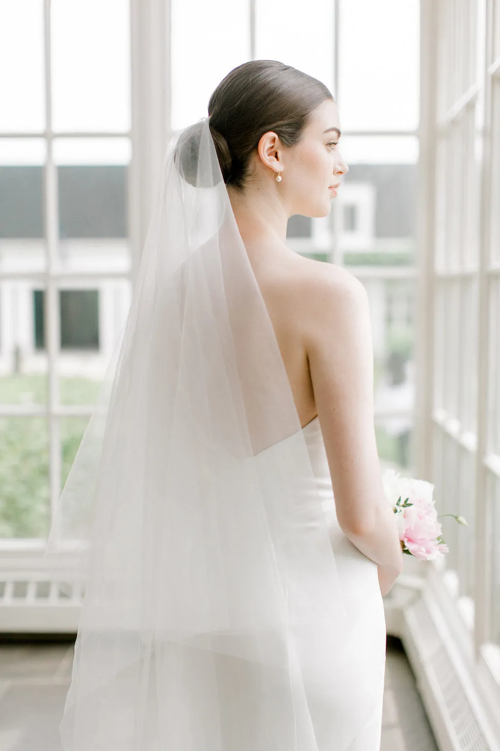 ARIA | Sheer Wedding Veil with Blusher