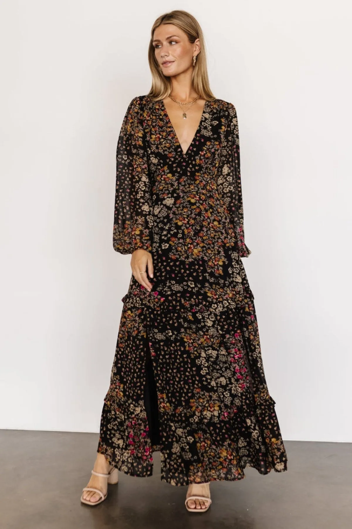 Autumn Floral Maxi Dress