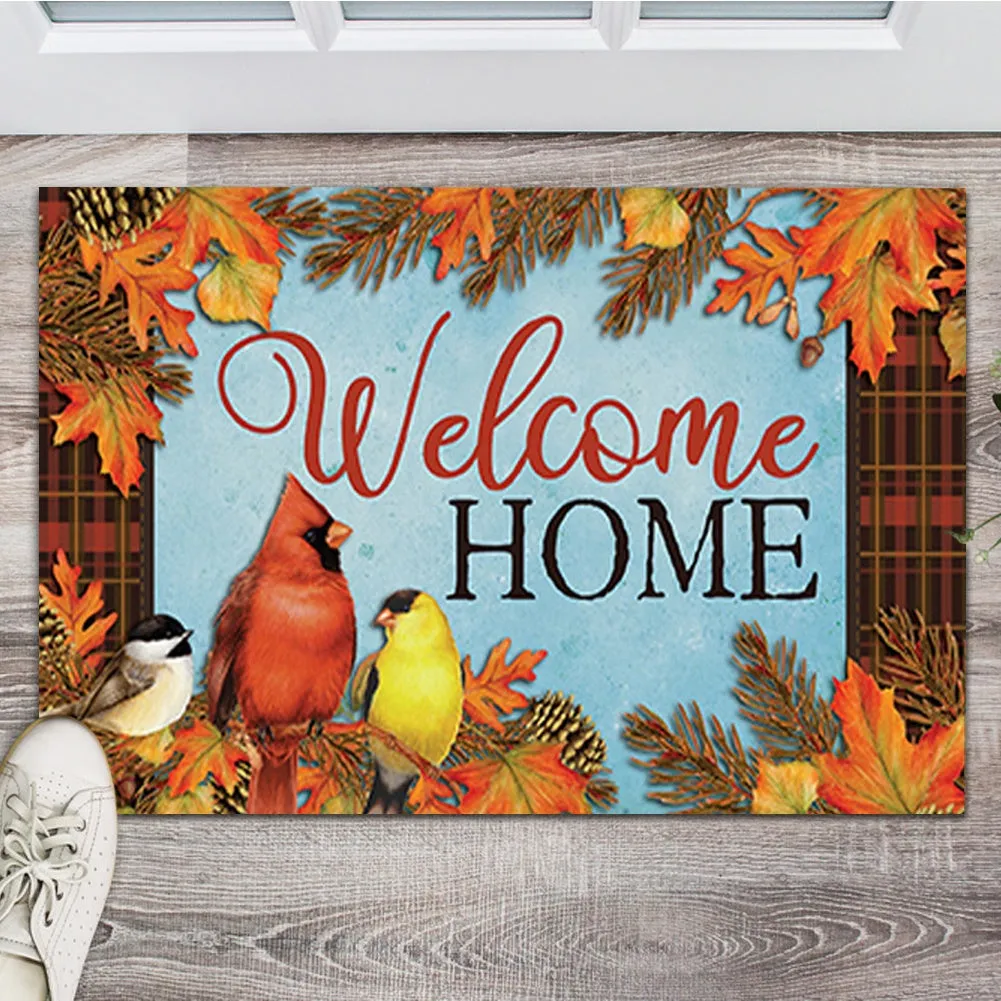 Autumn Songbirds Gather Together Doormat