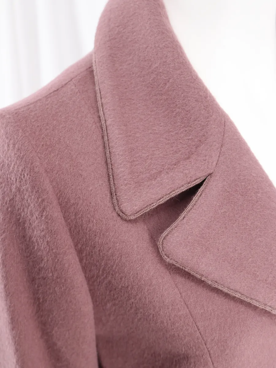 Baby Alpaca Classic Blazer Coat - Mauve