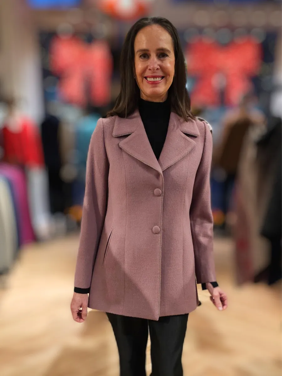 Baby Alpaca Classic Blazer Coat - Mauve