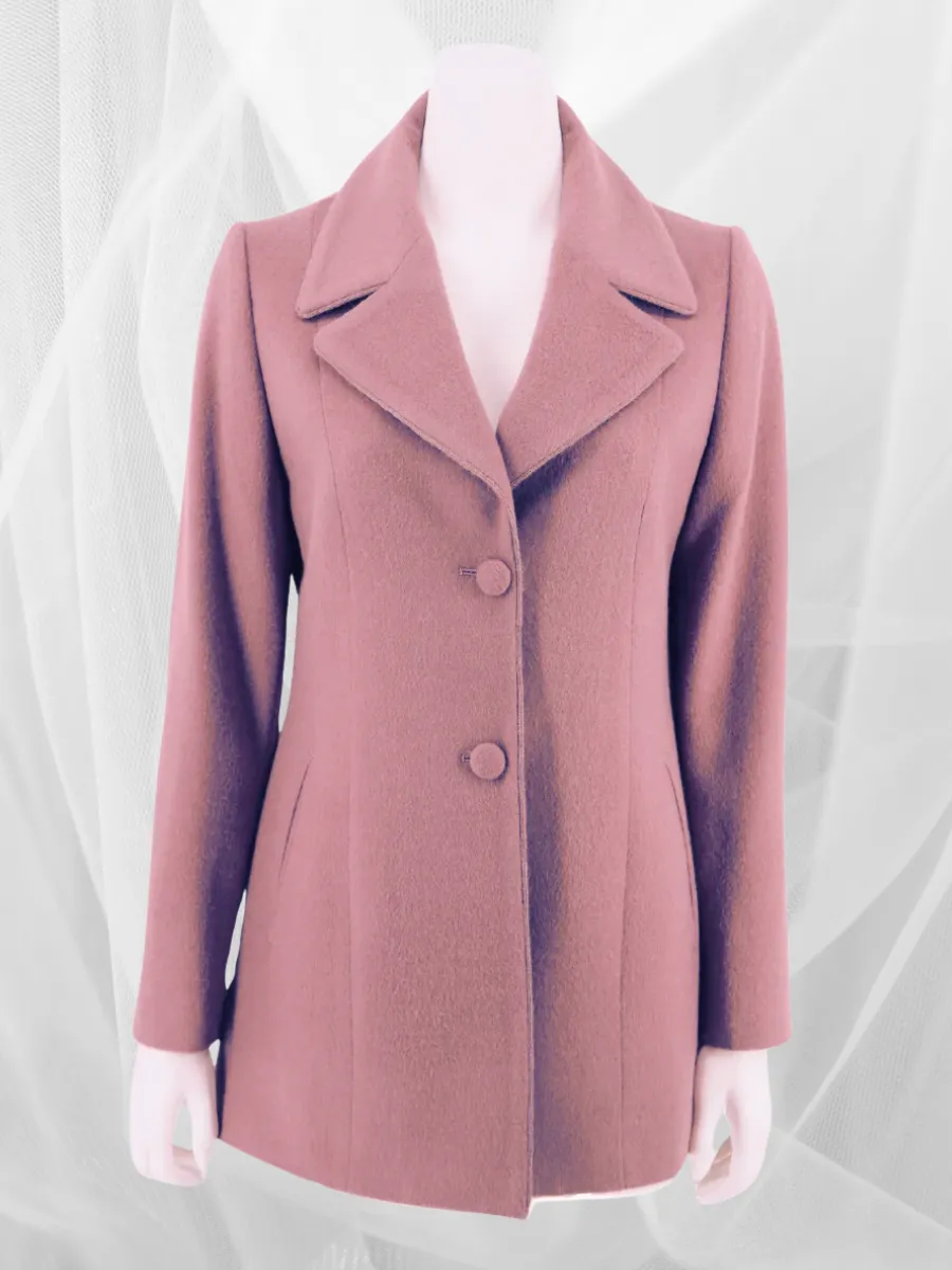 Baby Alpaca Classic Blazer Coat - Mauve