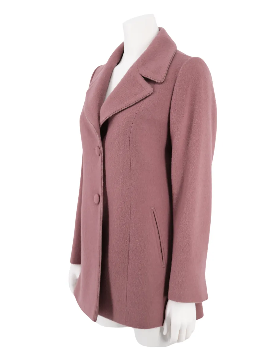 Baby Alpaca Classic Blazer Coat - Mauve