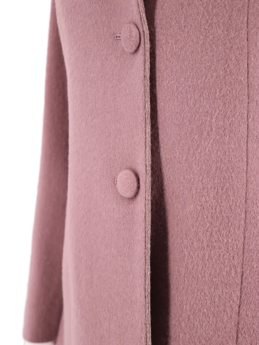 Baby Alpaca Classic Blazer Coat - Mauve