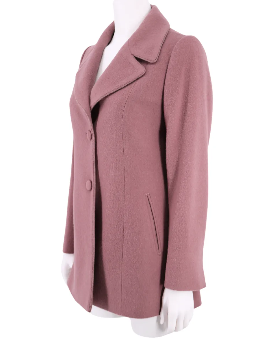 Baby Alpaca Classic Blazer Coat - Mauve