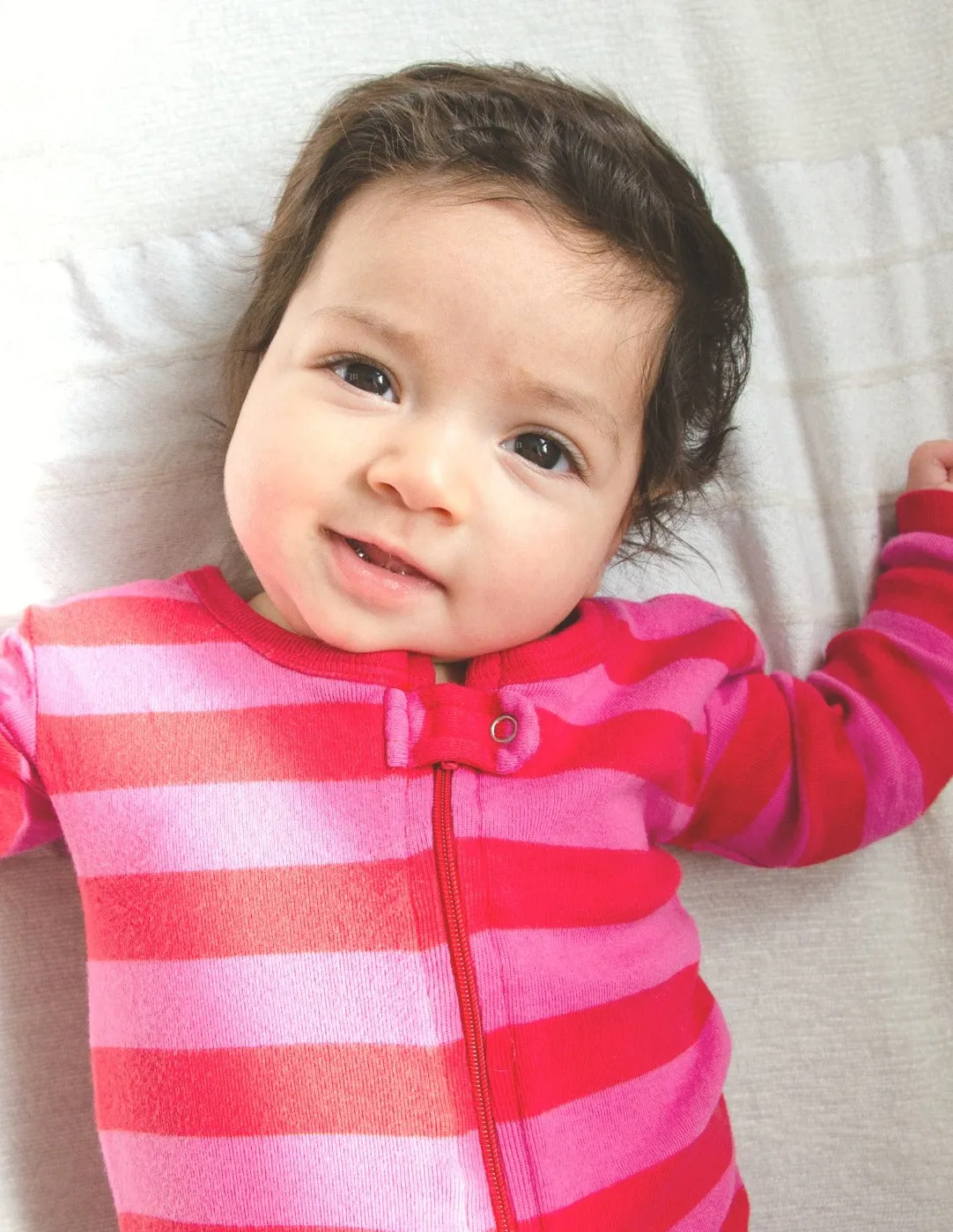 Baby Footed Pink Striped Pajamas