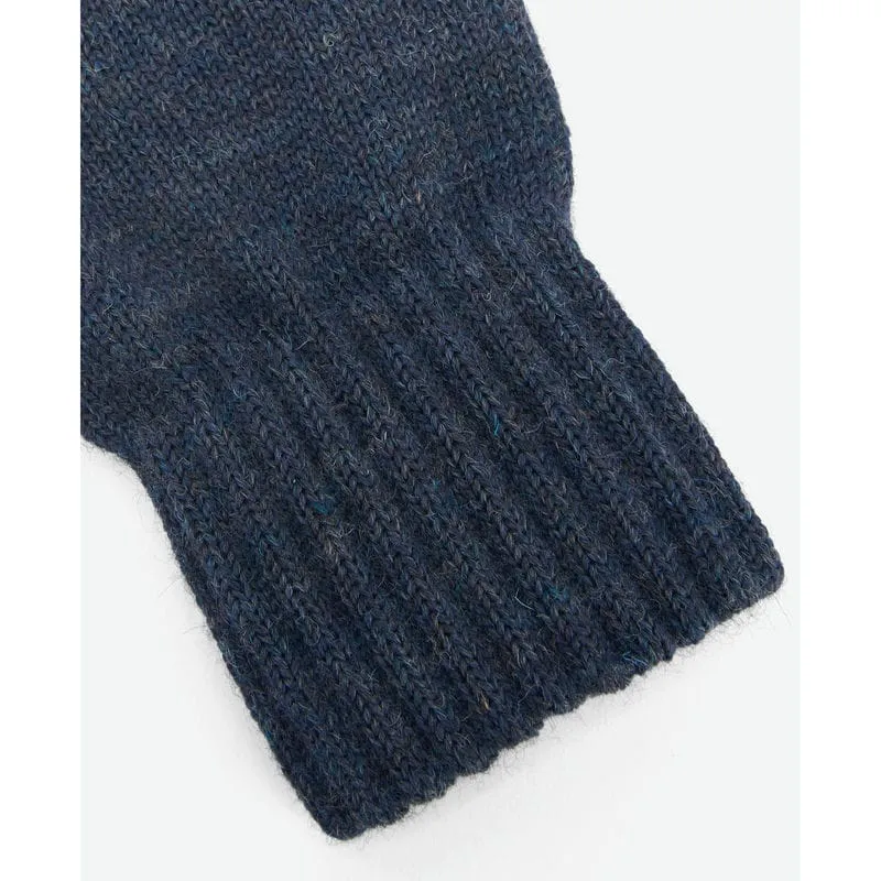 Barbour Fingerless Mens Lambswool Gloves - Navy