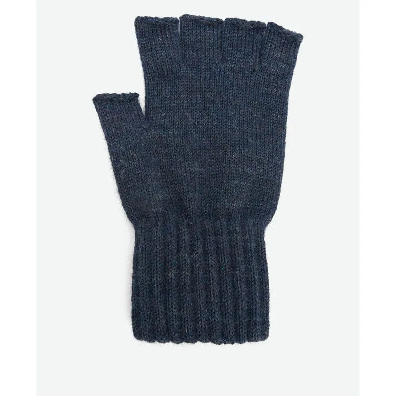 Barbour Fingerless Mens Lambswool Gloves - Navy