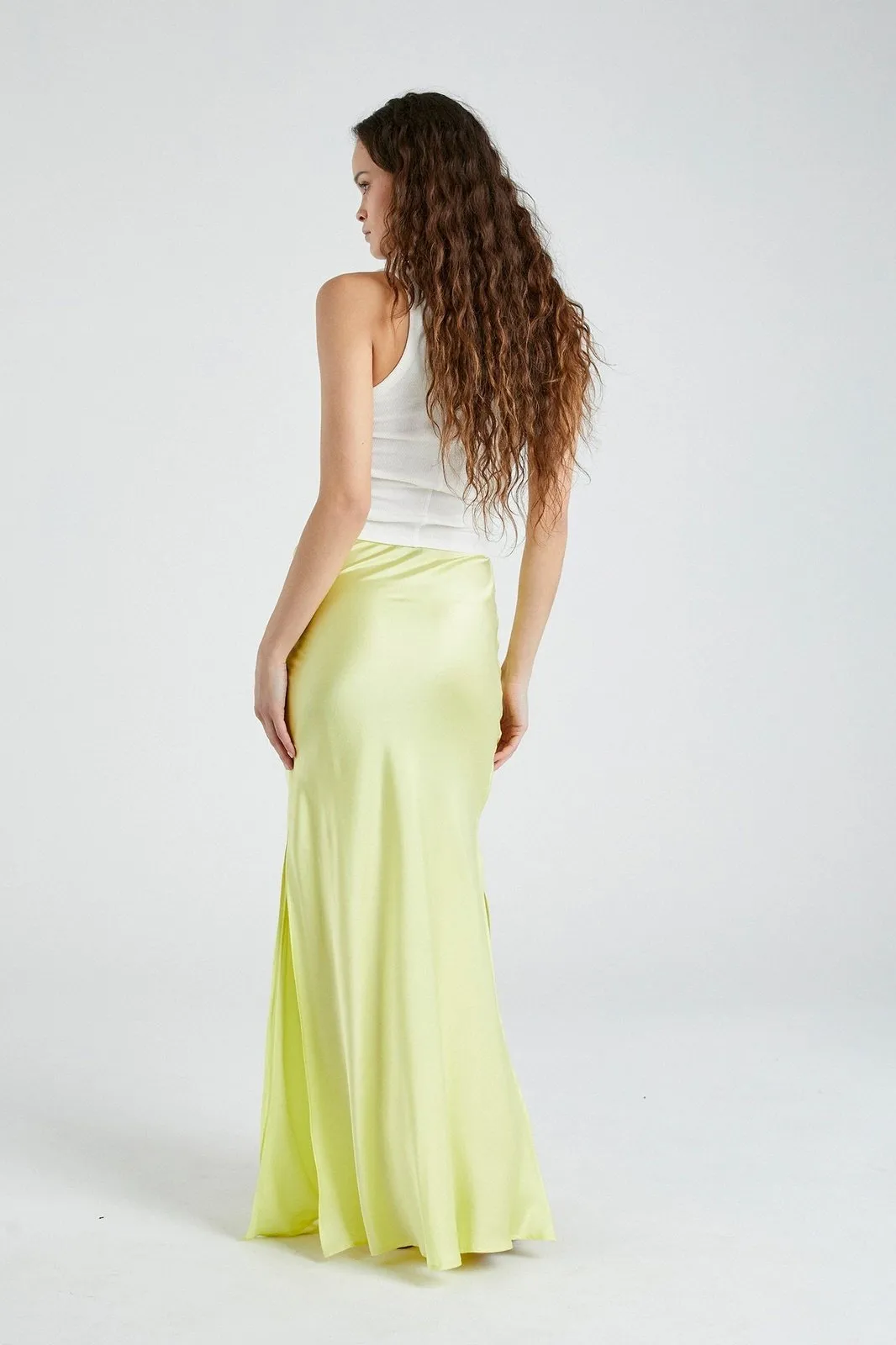   Beryll Helena Silk Skirt | Lemon