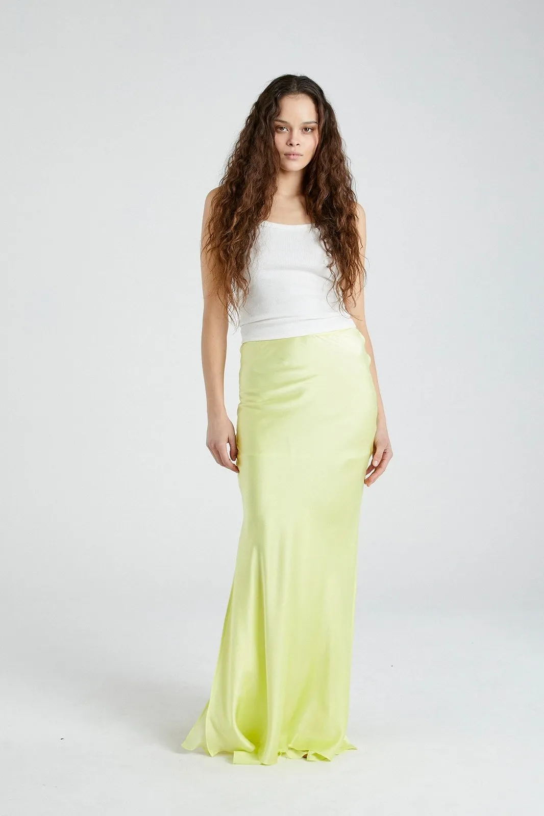   Beryll Helena Silk Skirt | Lemon