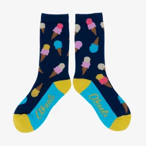 Big Kids Ice Cream Cone Crew Socks