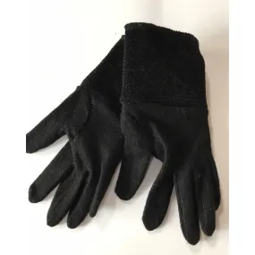 Black recycled up cycled sweater full finger winter gloves in stretch woo .