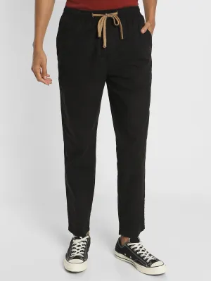 Black Solid Track Pant