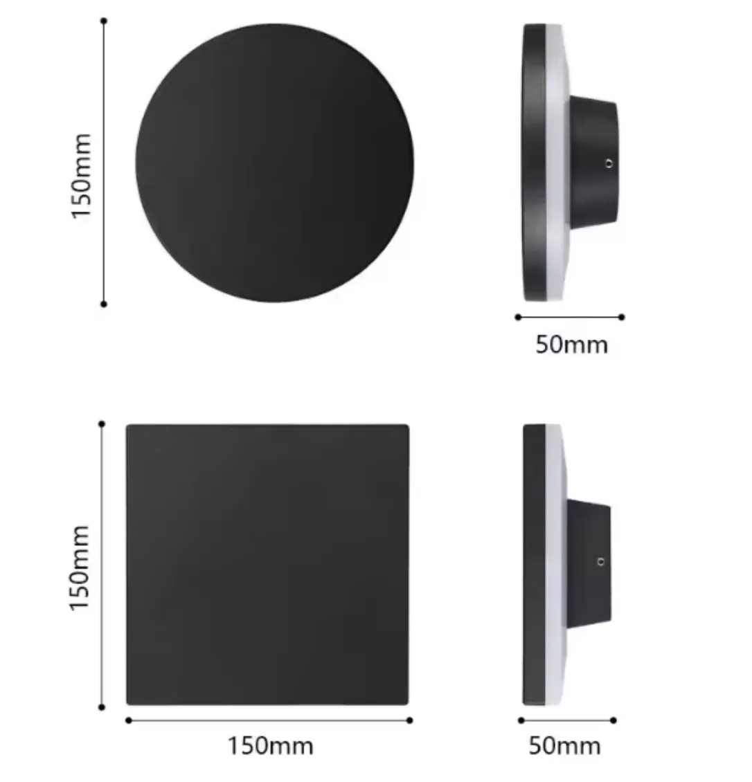 Black Square Casper Wall Lamp Set of 2