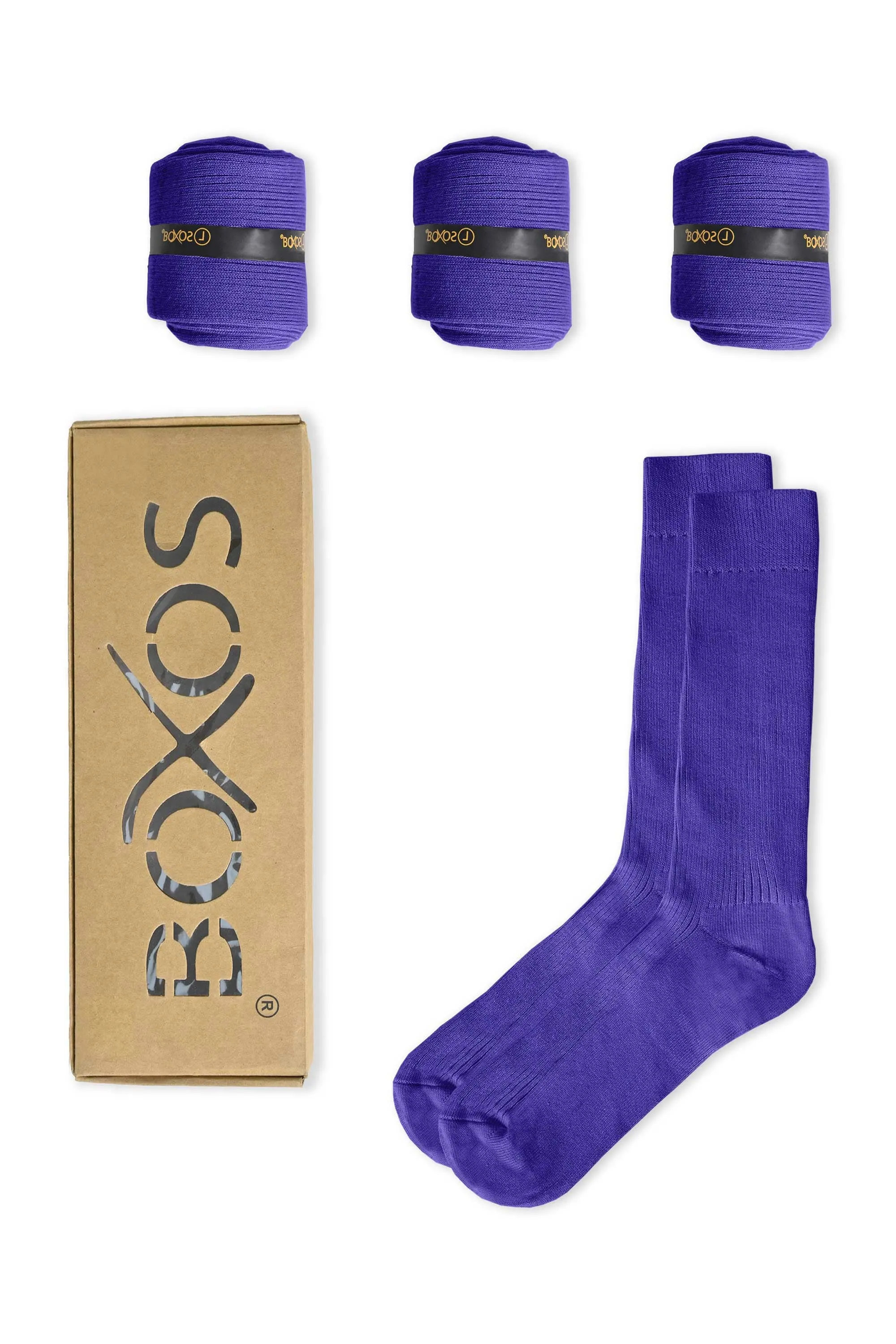 Boxos Men's Classic Crew Socks - Pack Of 4