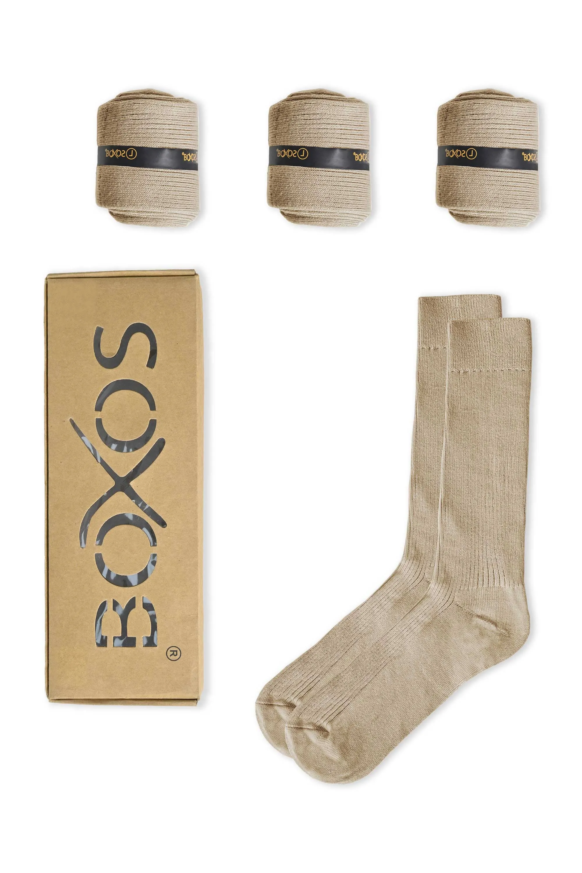 Boxos Men's Classic Crew Socks - Pack Of 4