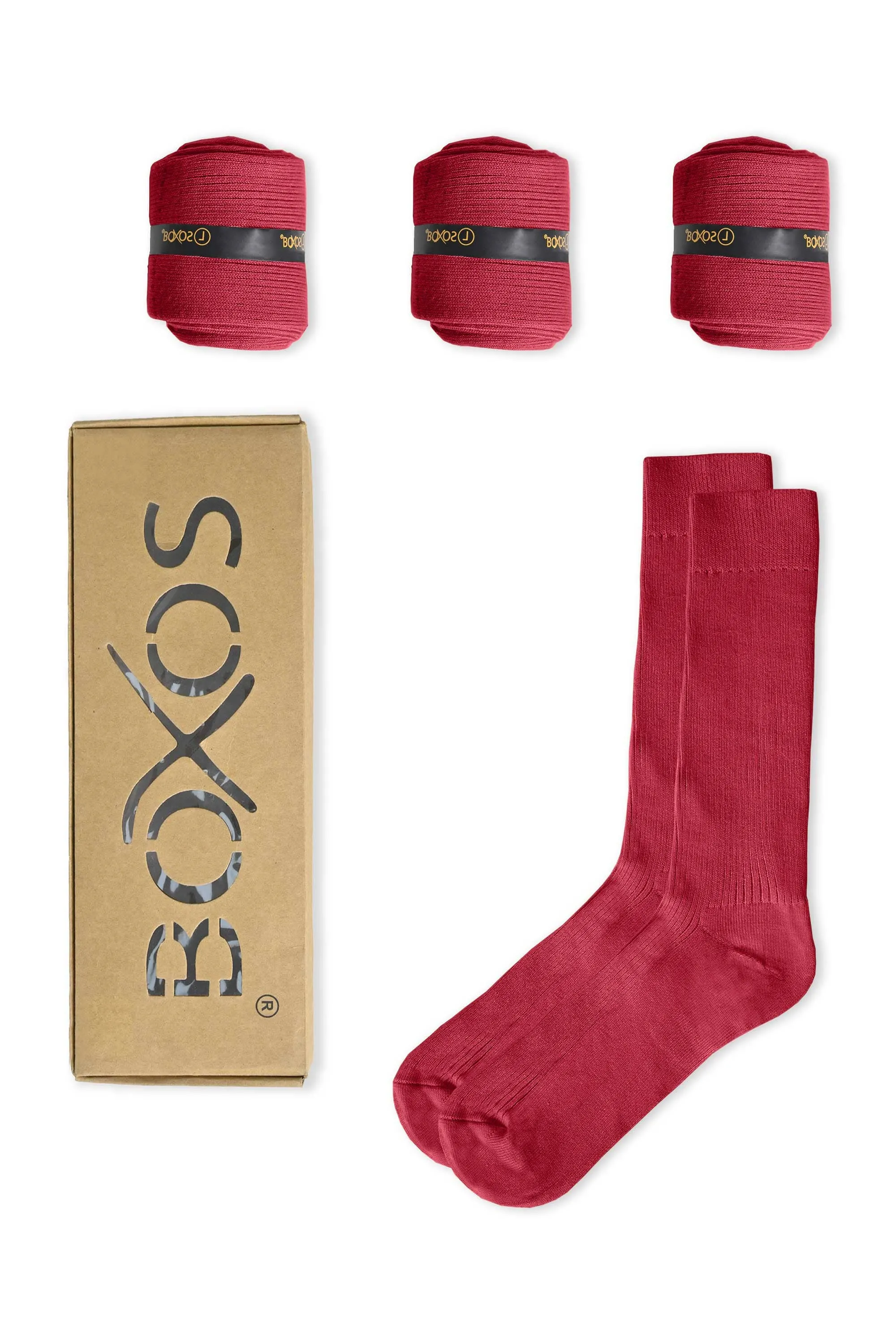 Boxos Men's Classic Crew Socks - Pack Of 4