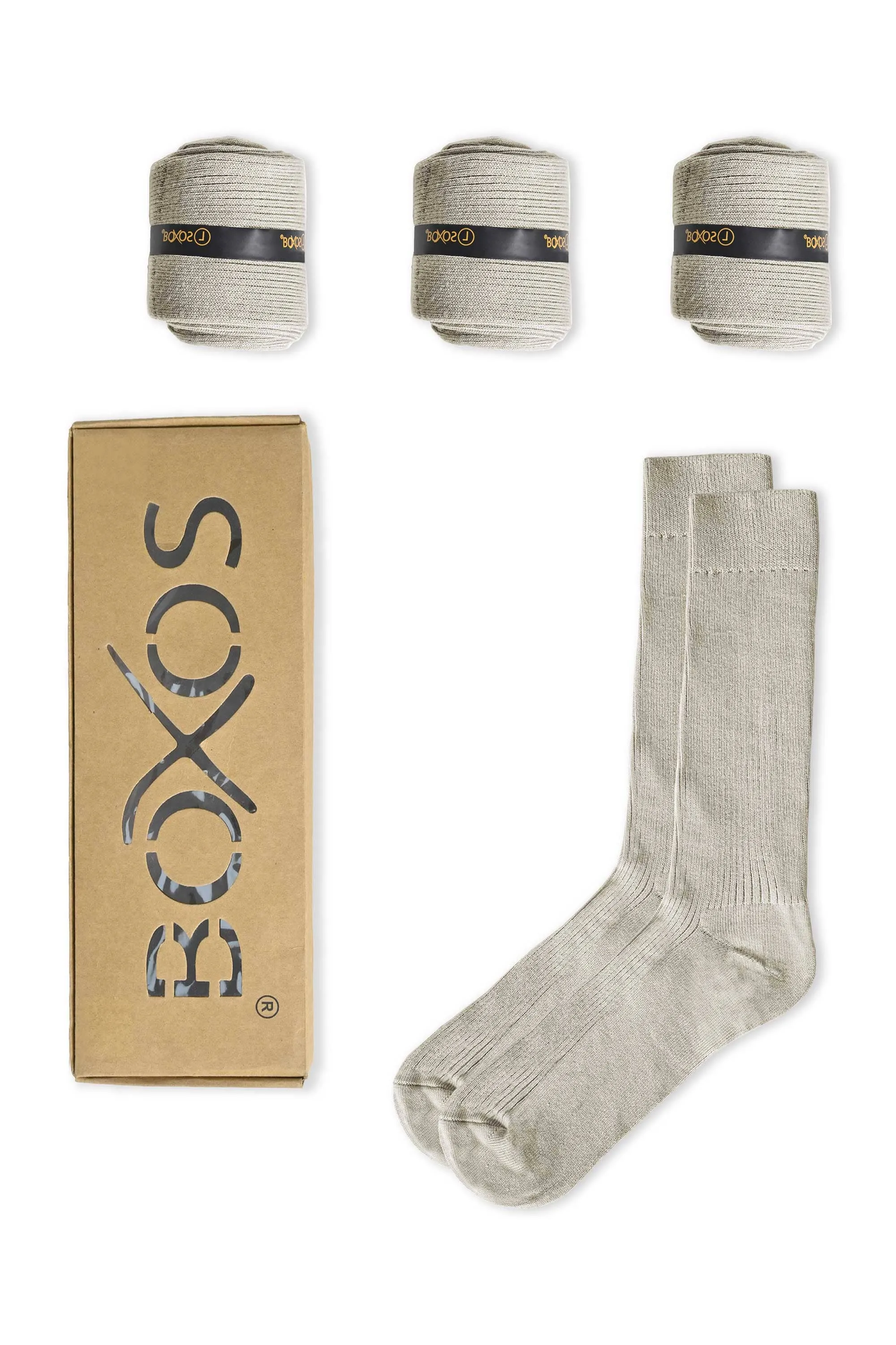 Boxos Men's Classic Crew Socks - Pack Of 4