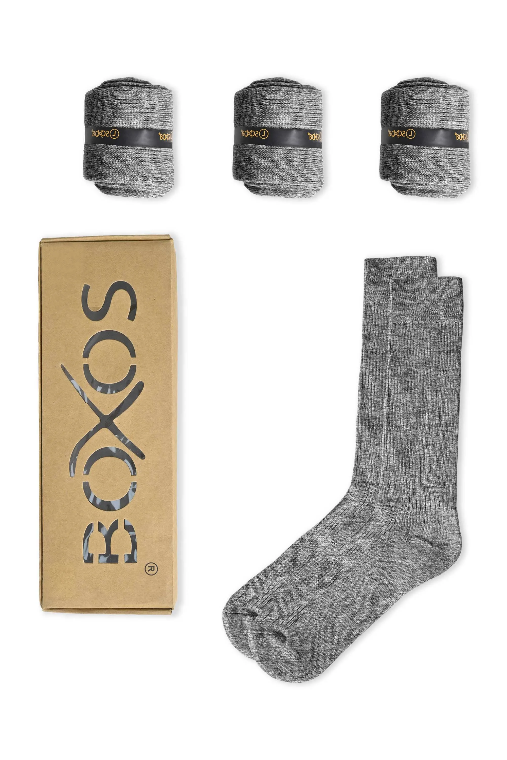 Boxos Men's Classic Crew Socks - Pack Of 4