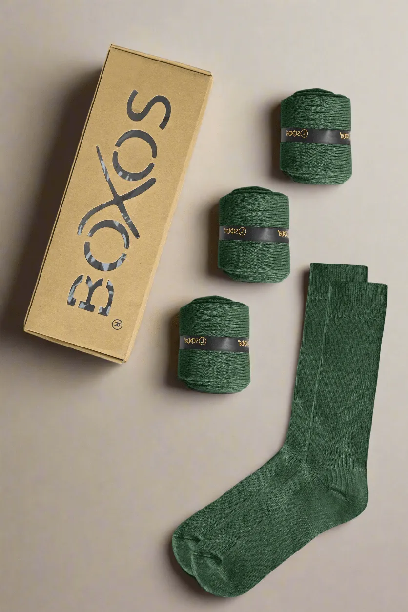 Boxos Men's Classic Crew Socks - Pack Of 4