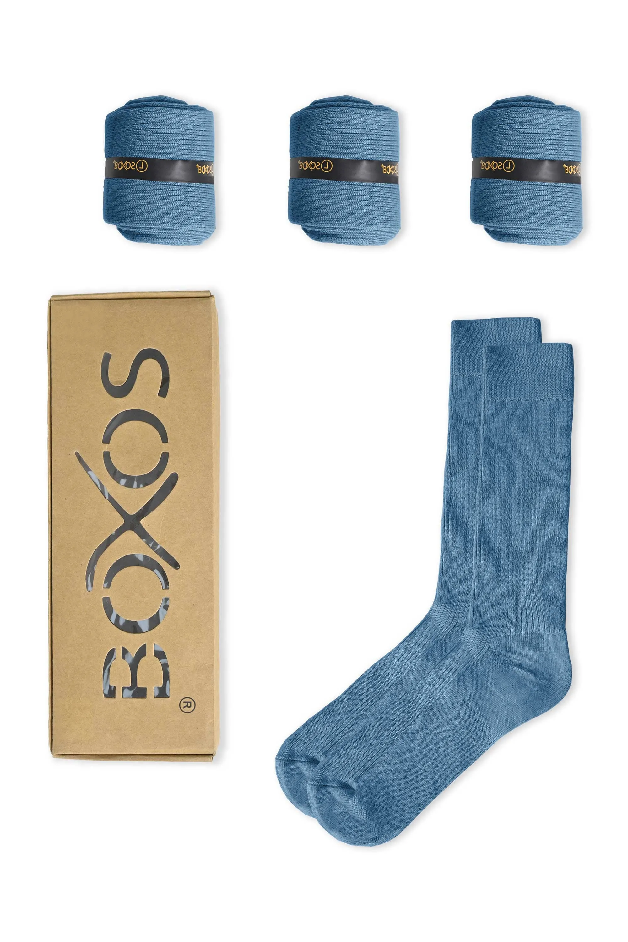 Boxos Men's Classic Crew Socks - Pack Of 4