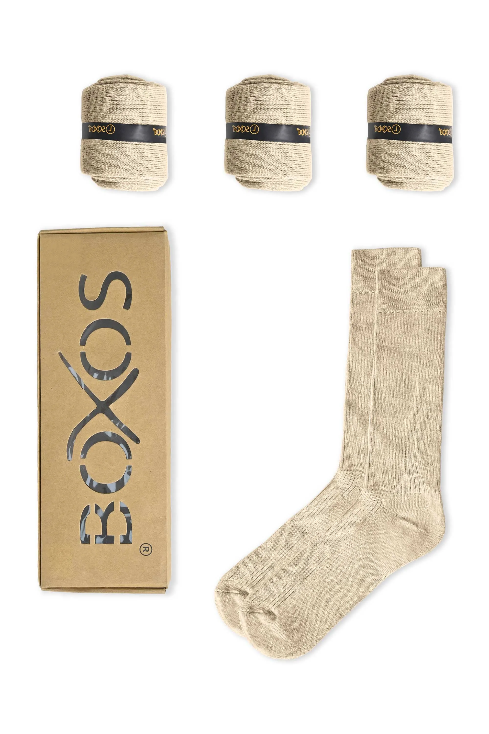 Boxos Men's Classic Crew Socks - Pack Of 4