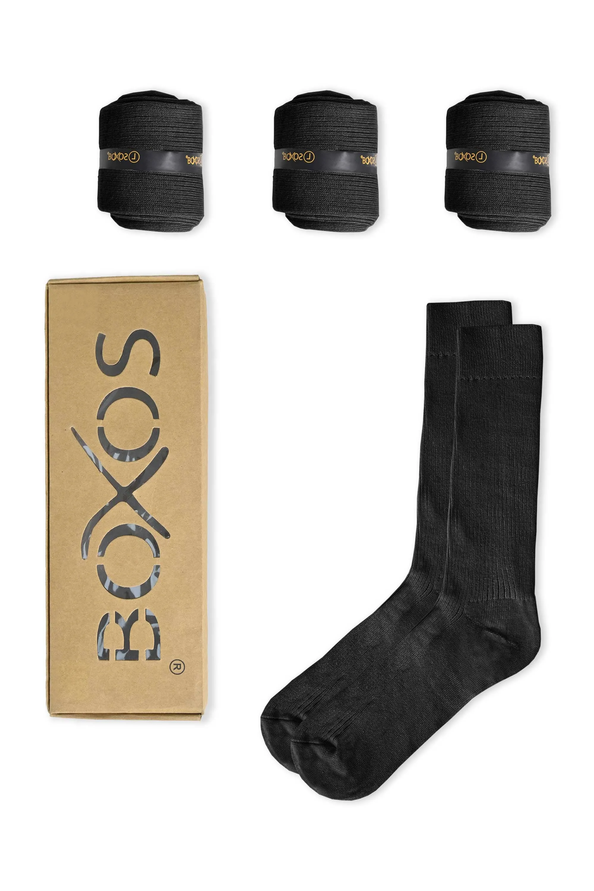 Boxos Men's Classic Crew Socks - Pack Of 4