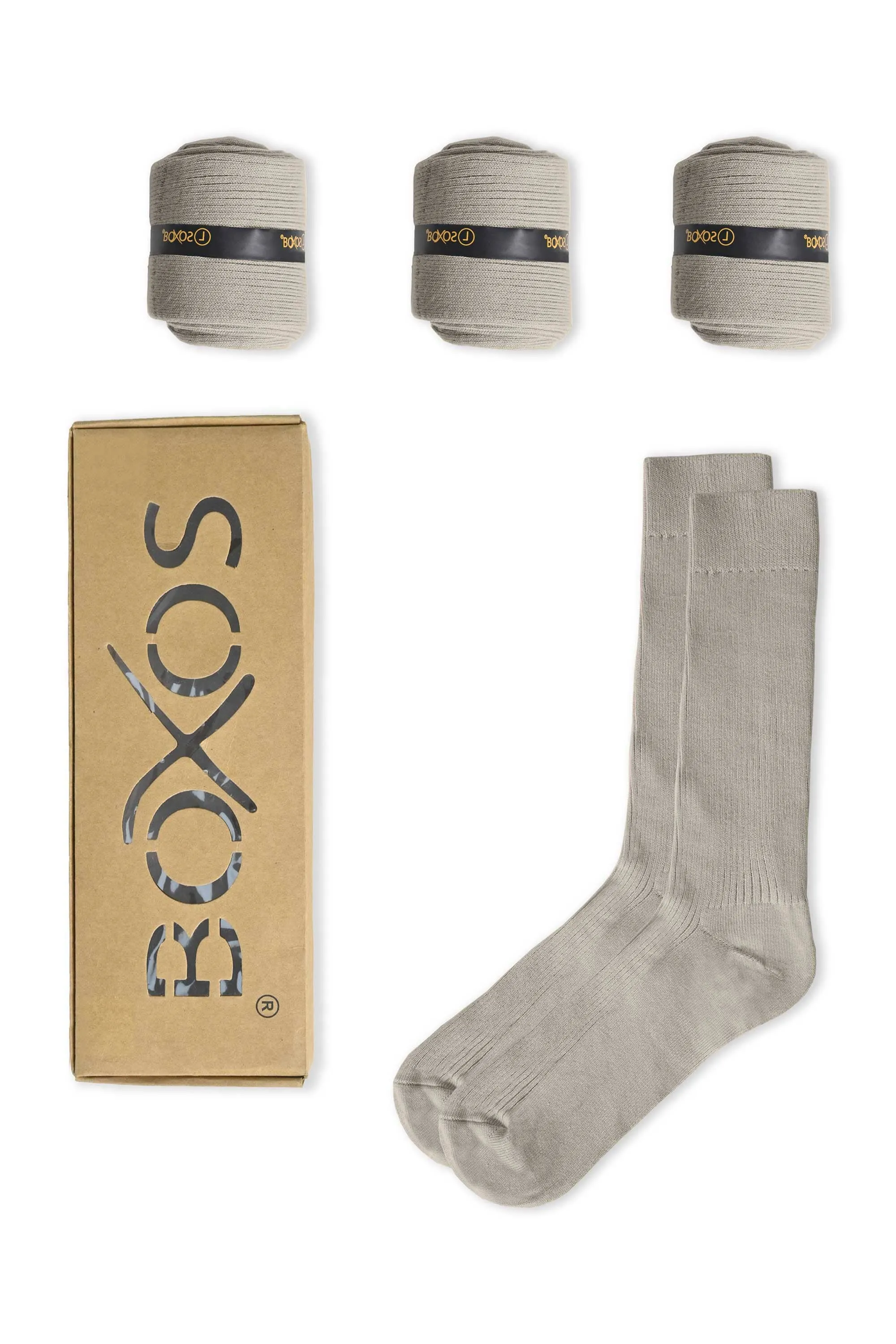 Boxos Men's Classic Crew Socks - Pack Of 4