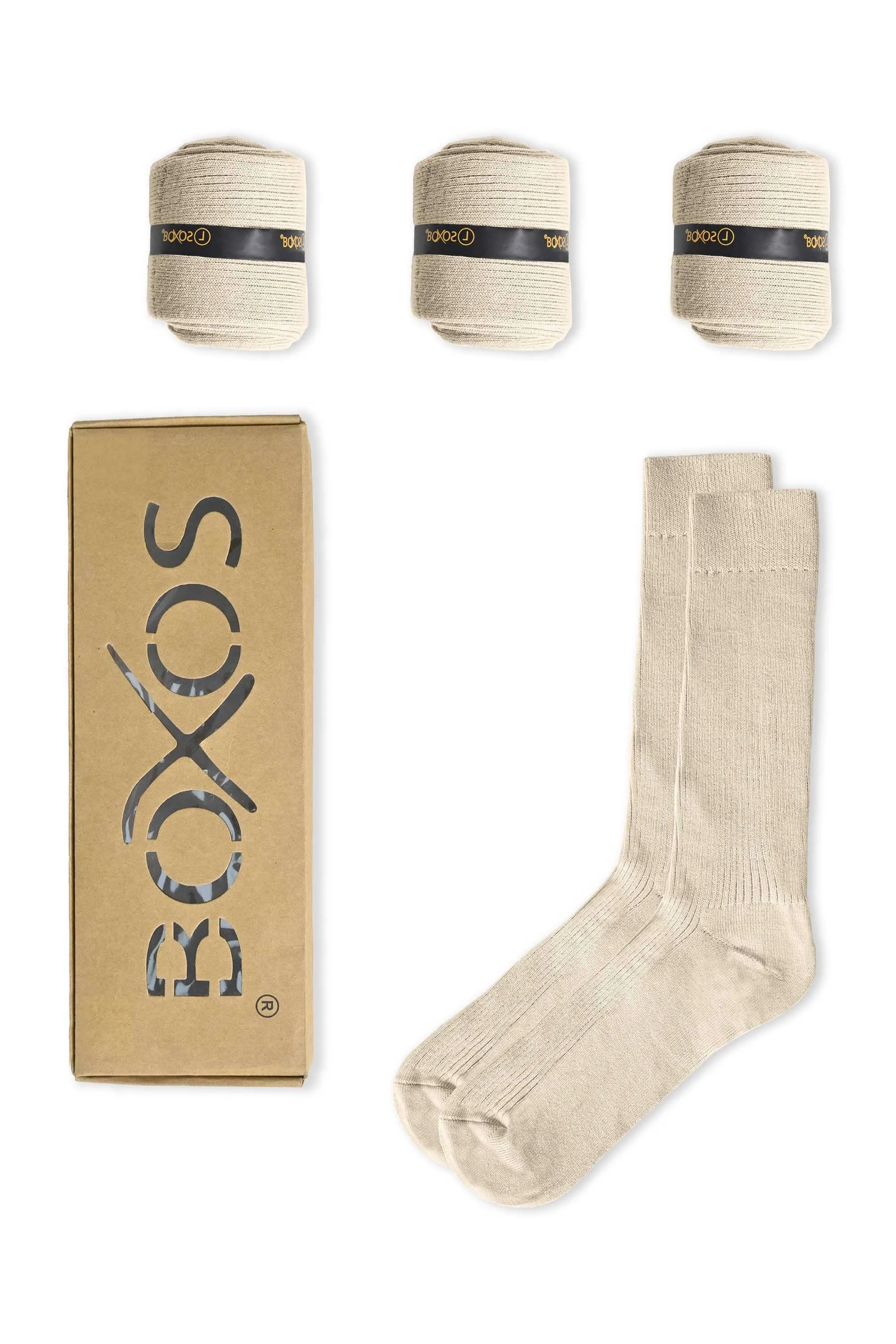 Boxos Men's Classic Crew Socks - Pack Of 4