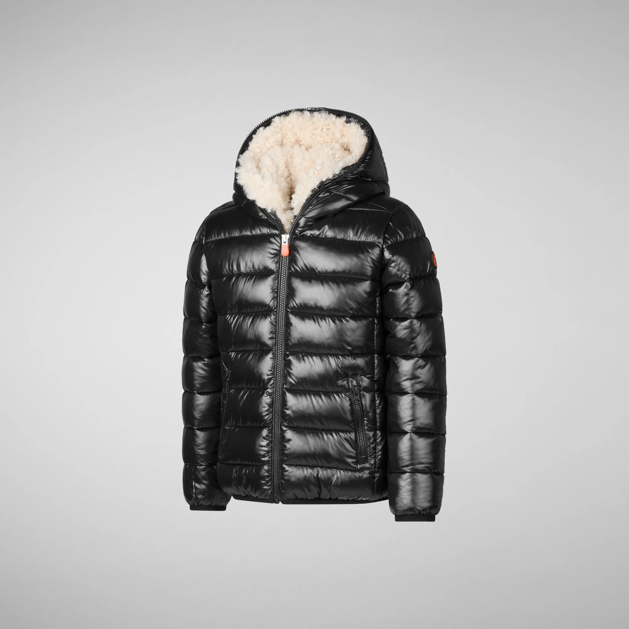 Boys' animal free puffer jacket Gavin in black