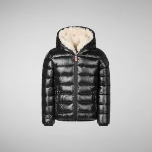 Boys' animal free puffer jacket Gavin in black