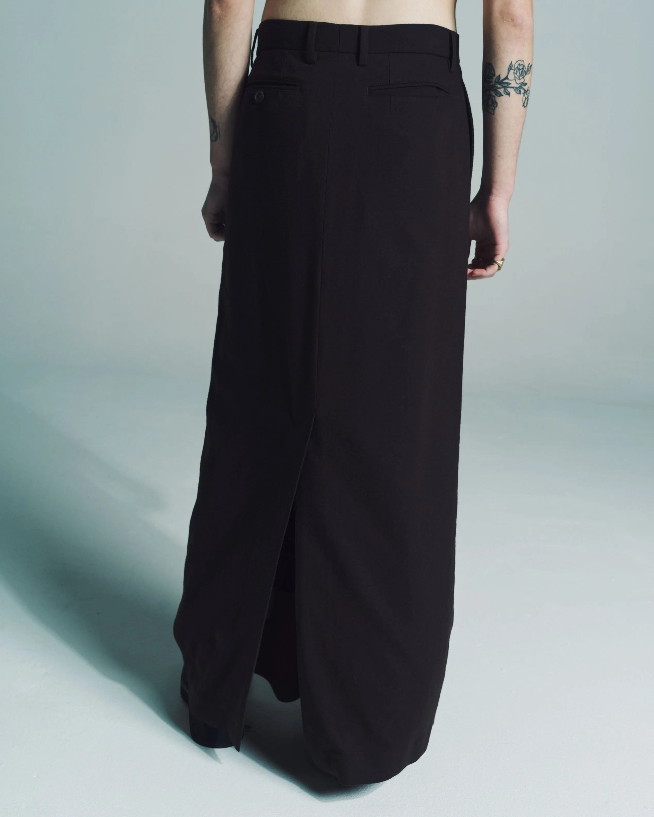 Brown Wool Maxi Skirt