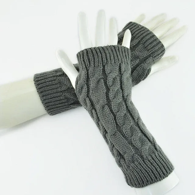 Cashmere Fingerless Warmer Wrist Gloves