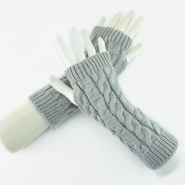 Cashmere Fingerless Warmer Wrist Gloves