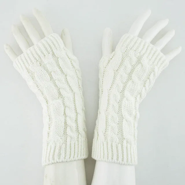 Cashmere Fingerless Warmer Wrist Gloves