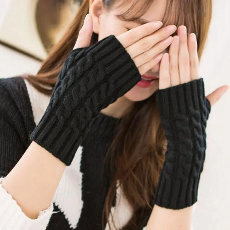 Cashmere Fingerless Warmer Wrist Gloves