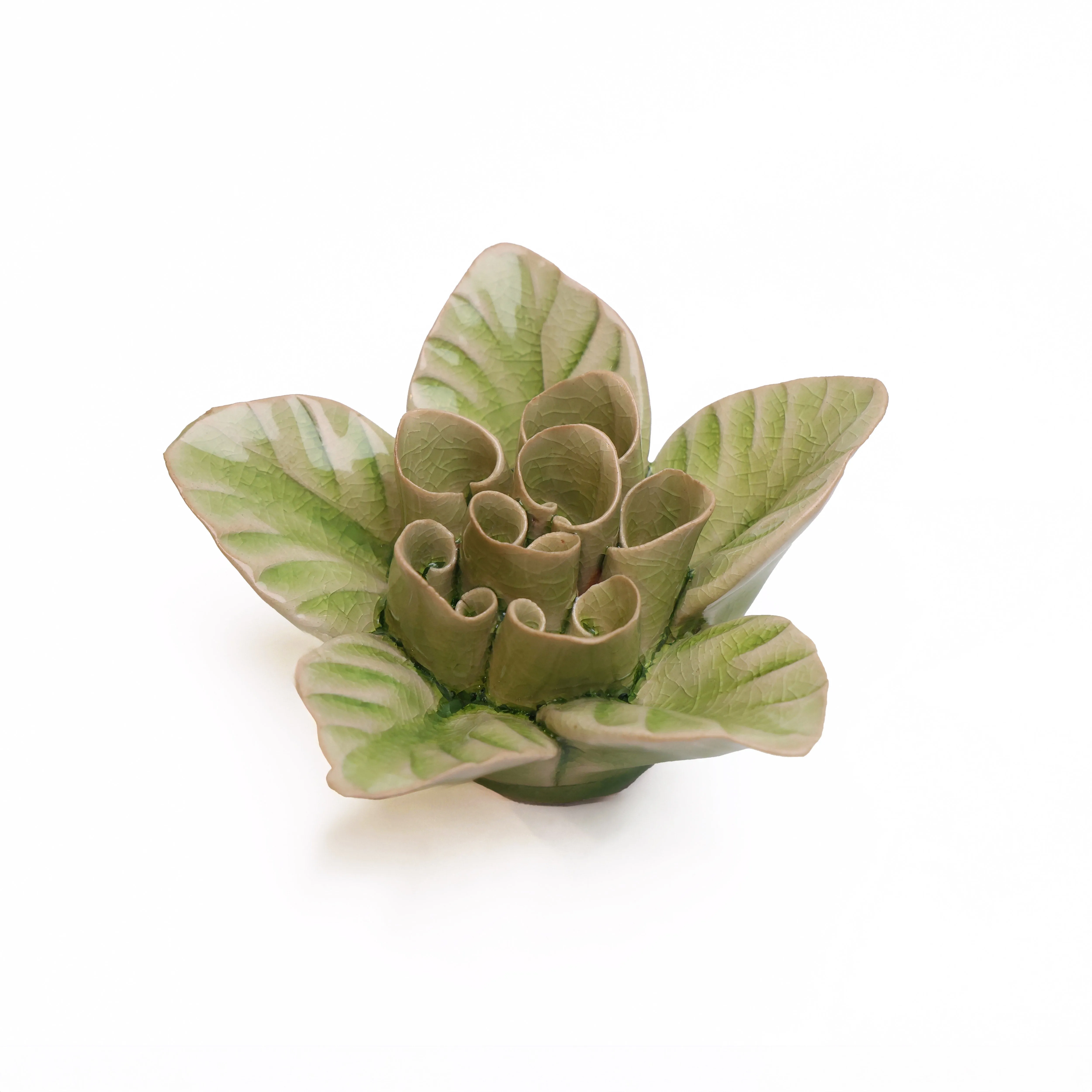 Ceramic Bloom: Green Lotus