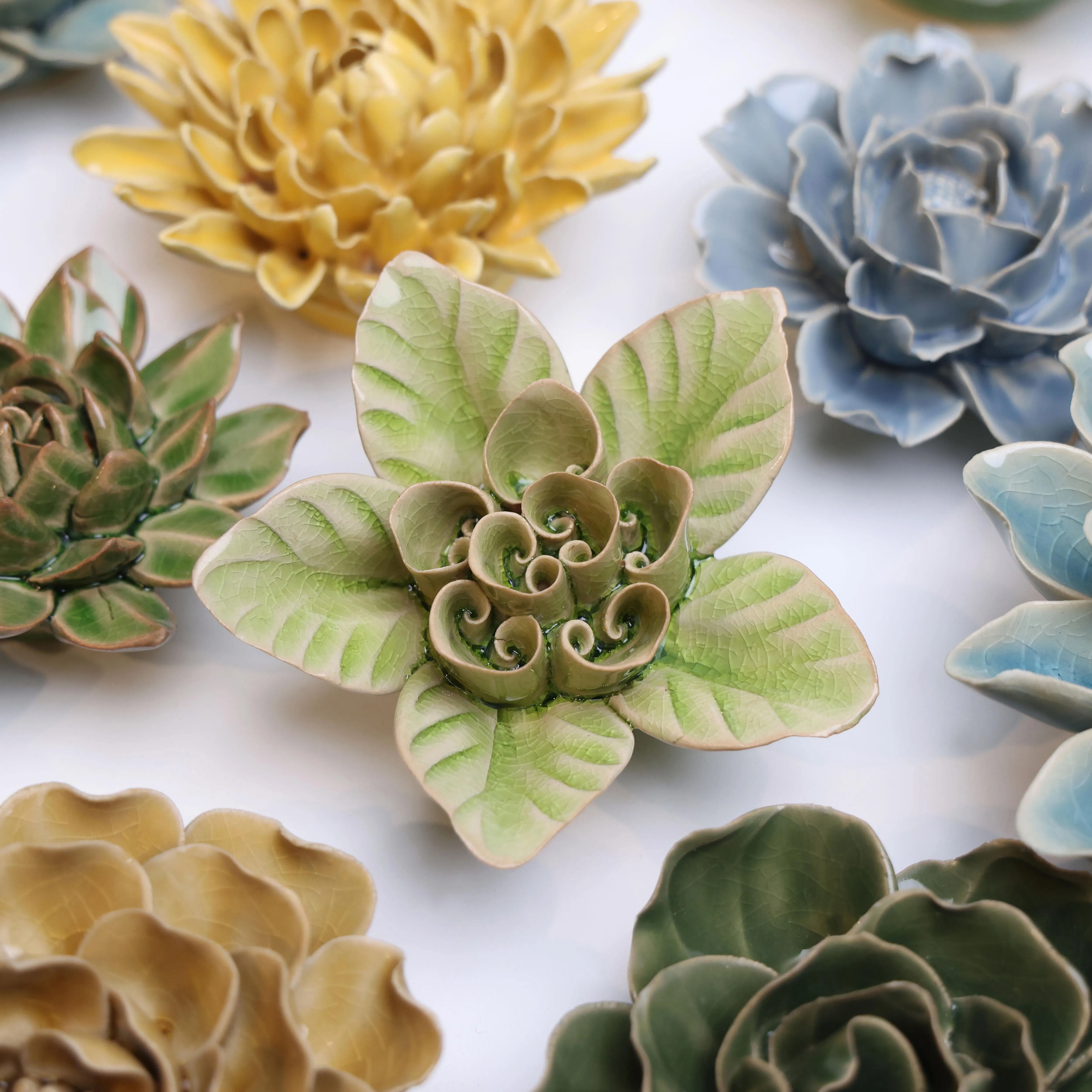 Ceramic Bloom: Green Lotus