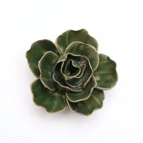 Ceramic Bloom: Green Ranunculus