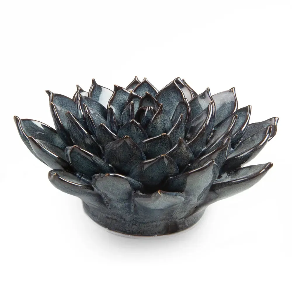 Ceramic Bloom: Large Blue Succulent