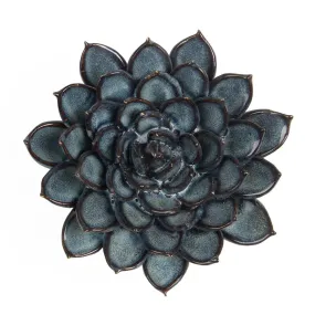 Ceramic Bloom: Large Blue Succulent